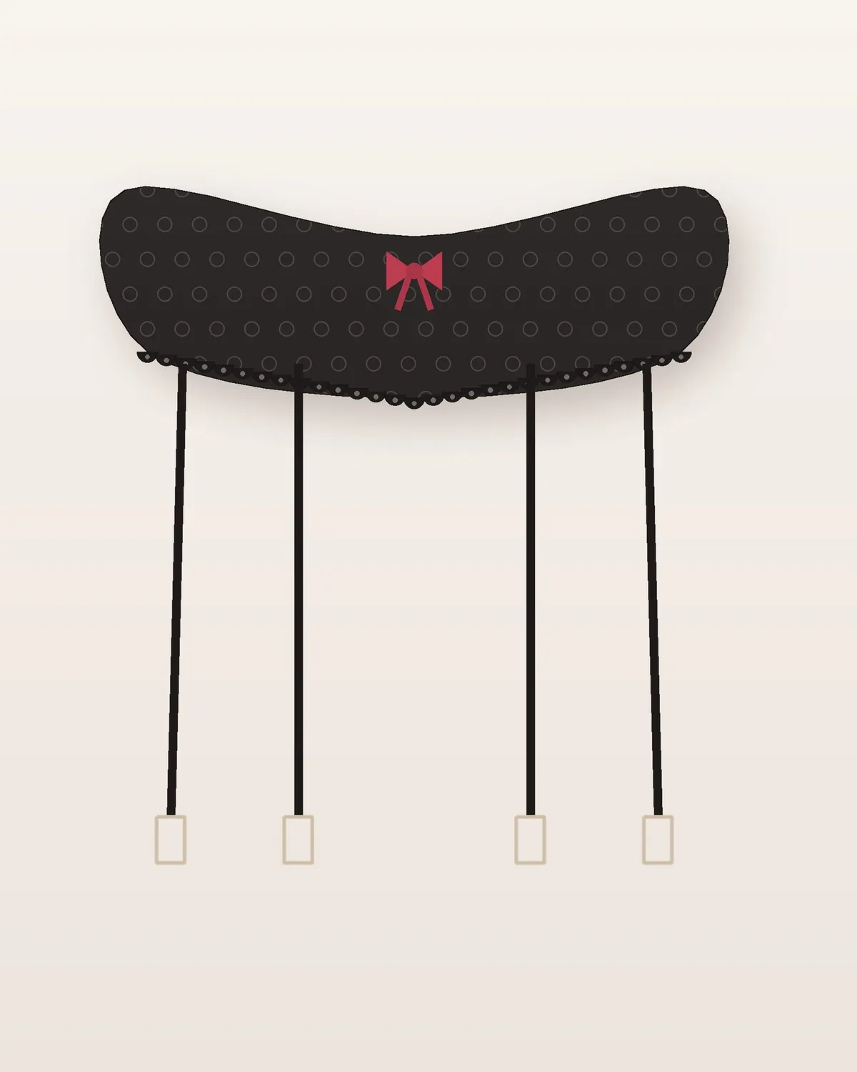 Portaligas Lazo Bordó en Negro