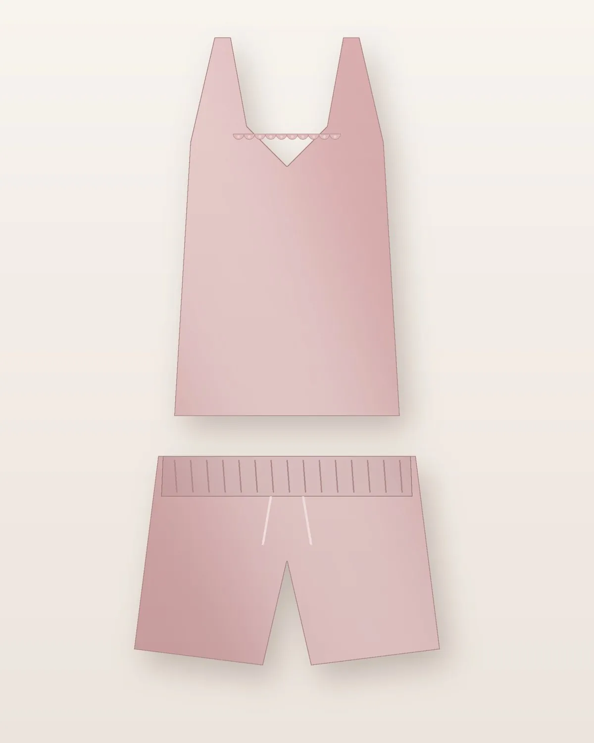 Short y Musculosa Modal en Rosa Viejo