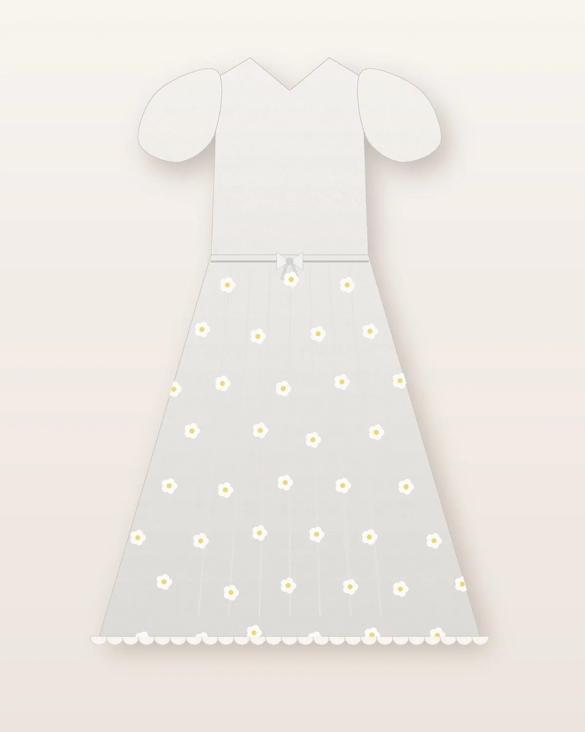 Vestido Volados Primavera en Blanco